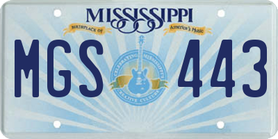 MS license plate MGS443