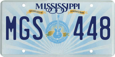 MS license plate MGS448