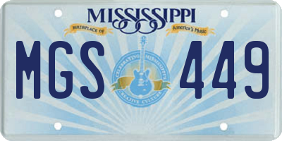 MS license plate MGS449