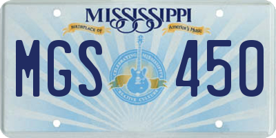 MS license plate MGS450
