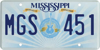 MS license plate MGS451