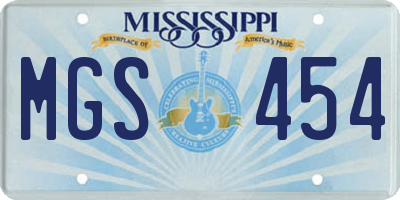MS license plate MGS454