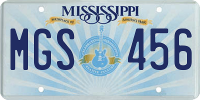 MS license plate MGS456