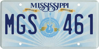 MS license plate MGS461