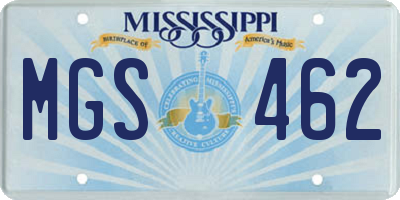 MS license plate MGS462
