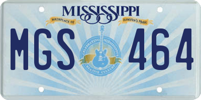 MS license plate MGS464