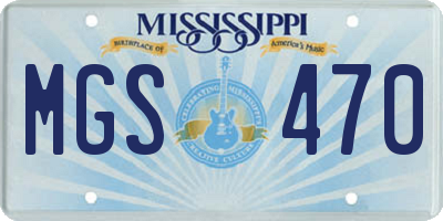 MS license plate MGS470