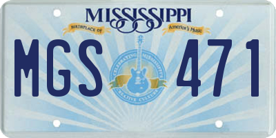 MS license plate MGS471