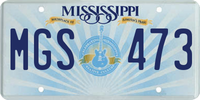 MS license plate MGS473
