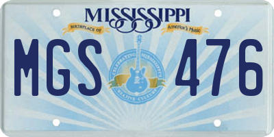 MS license plate MGS476