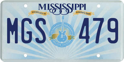 MS license plate MGS479