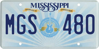 MS license plate MGS480