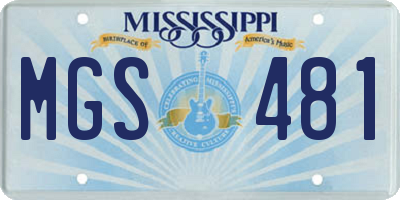 MS license plate MGS481