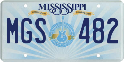 MS license plate MGS482