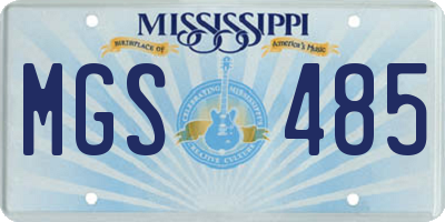 MS license plate MGS485