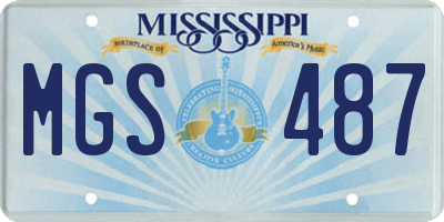 MS license plate MGS487