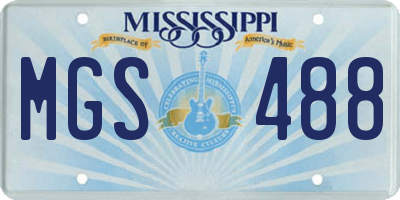 MS license plate MGS488