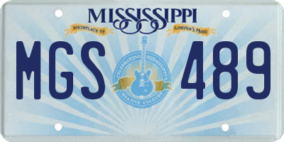 MS license plate MGS489