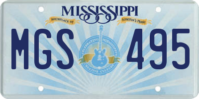 MS license plate MGS495