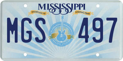 MS license plate MGS497