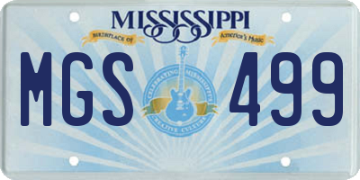MS license plate MGS499