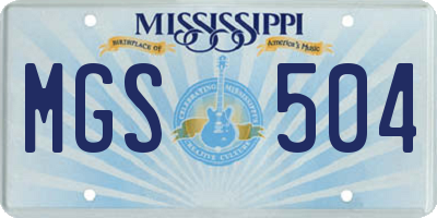 MS license plate MGS504