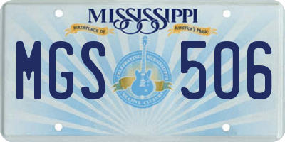 MS license plate MGS506