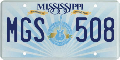 MS license plate MGS508