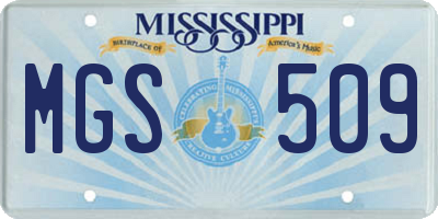 MS license plate MGS509
