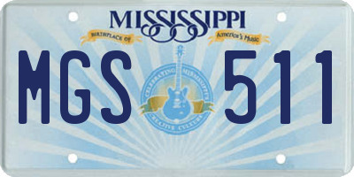MS license plate MGS511