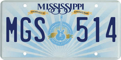 MS license plate MGS514