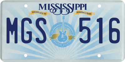 MS license plate MGS516