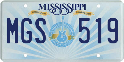 MS license plate MGS519