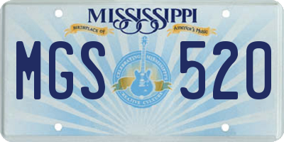MS license plate MGS520
