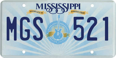 MS license plate MGS521