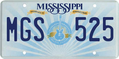 MS license plate MGS525