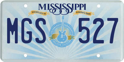 MS license plate MGS527
