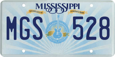 MS license plate MGS528