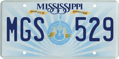 MS license plate MGS529