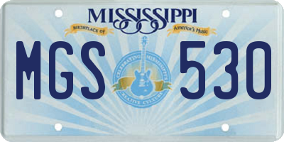 MS license plate MGS530