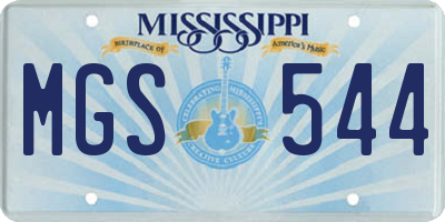 MS license plate MGS544