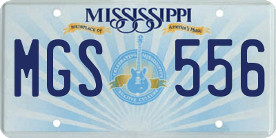 MS license plate MGS556