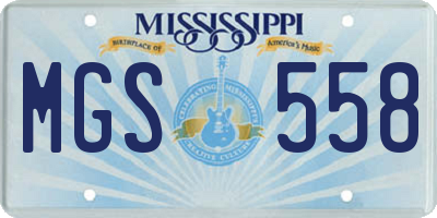 MS license plate MGS558