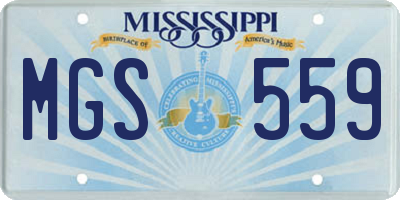 MS license plate MGS559