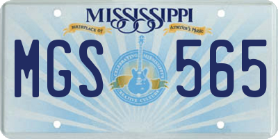 MS license plate MGS565