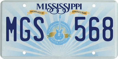 MS license plate MGS568