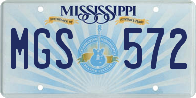 MS license plate MGS572