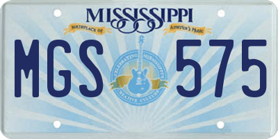 MS license plate MGS575