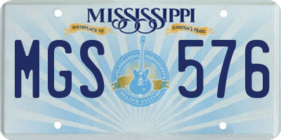MS license plate MGS576