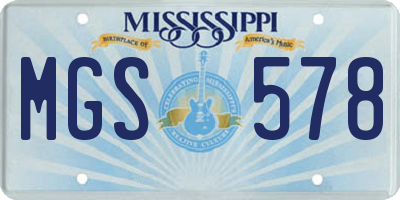 MS license plate MGS578